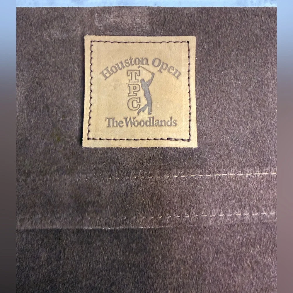 VTG 1985 -2002 Houston Open TPC The Woodlands Brown Suede Valuable Golf Pouch